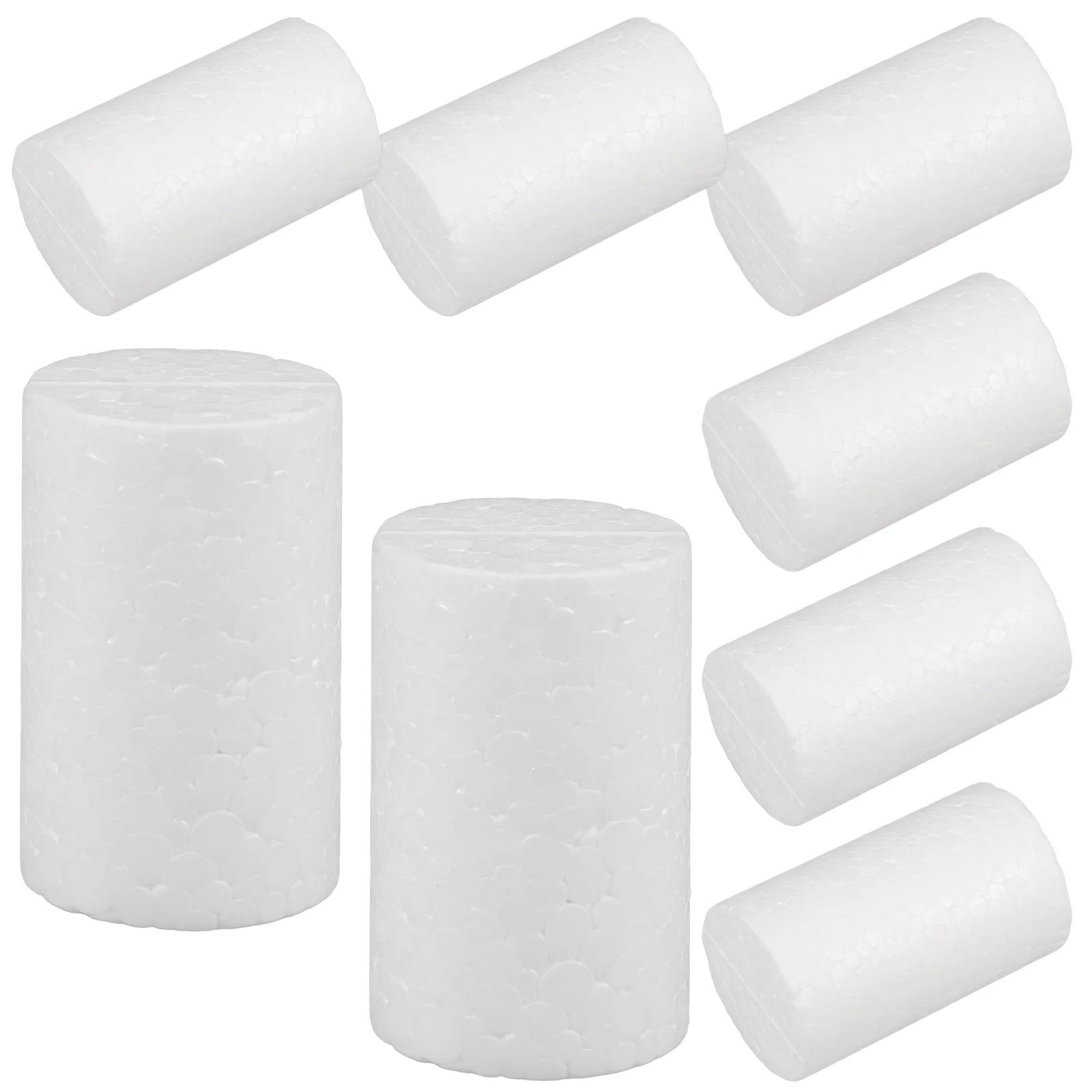 

10 Pcs Foam Cylinder Decorations Christmas Craft Supplies Cylindrical Shapes Diy Polystyrene Cones Modeling Tubes White Rods For