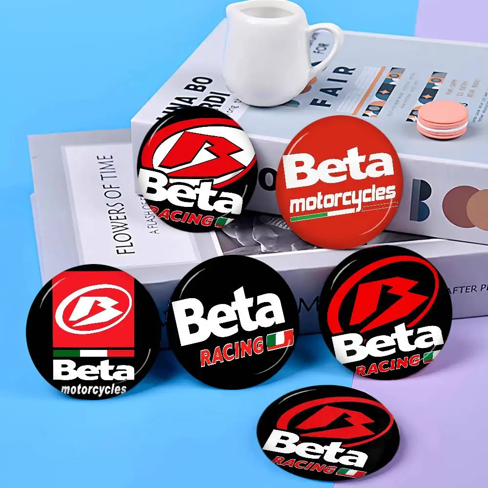 B-Beta Racing Round Button Pins Slogan Creative Brooches Backpack Clothes Decoration Fashion Cartoon Jewelry Gifts