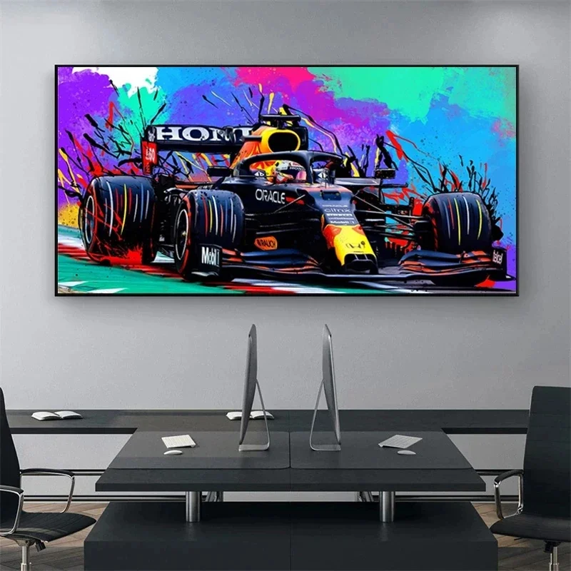 Modern Popular Wall Art Racing F1 Colorful Oil Painting Hd Canvas Poster Prints Home Bedroom Living Room Decoration Gifts