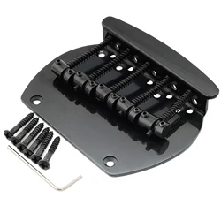 Musiclily Pro 64mm(2-33/64 inch) Steel Dual Load 5-String Bass Bridge for Musicman Style Bass