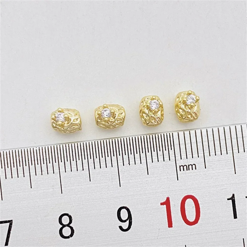 14K الذهب مطعمة الزركونيوم الباروك غير النظامية الخرز اليدوية DIY سلسلة سوار قلادة مجوهرات المواد اكسسوارات