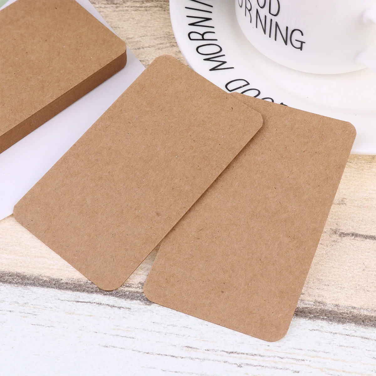 

100 Pcs Kraft Paper Study Index Stock DIY Greeting Card Message Note Business Cards Bookmarks