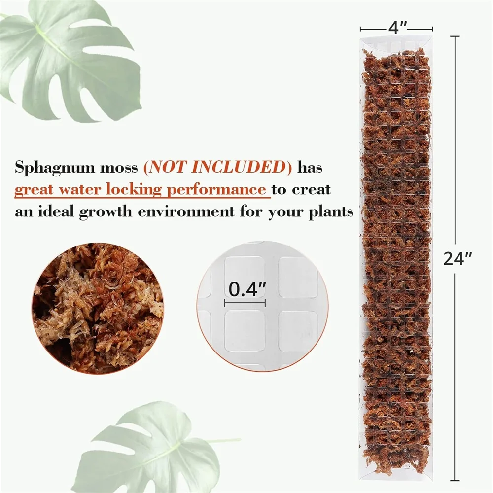 2/4/Pcs 24 Inch Moss Pole For Plants Plant Support Poles Indoor Potted Plant Sticks Support Train Creeper Plants To Grow Upwards