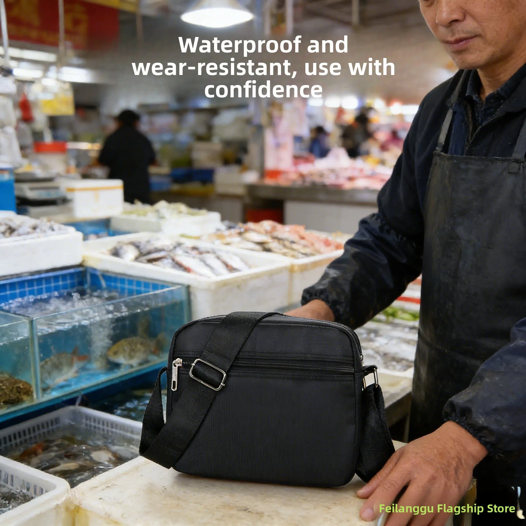 

Large Capacity Canvas Business Wallets Crossbody Shoulder Bags for Street Vendors Unisex Nylon Fabric Soft Casual Bags