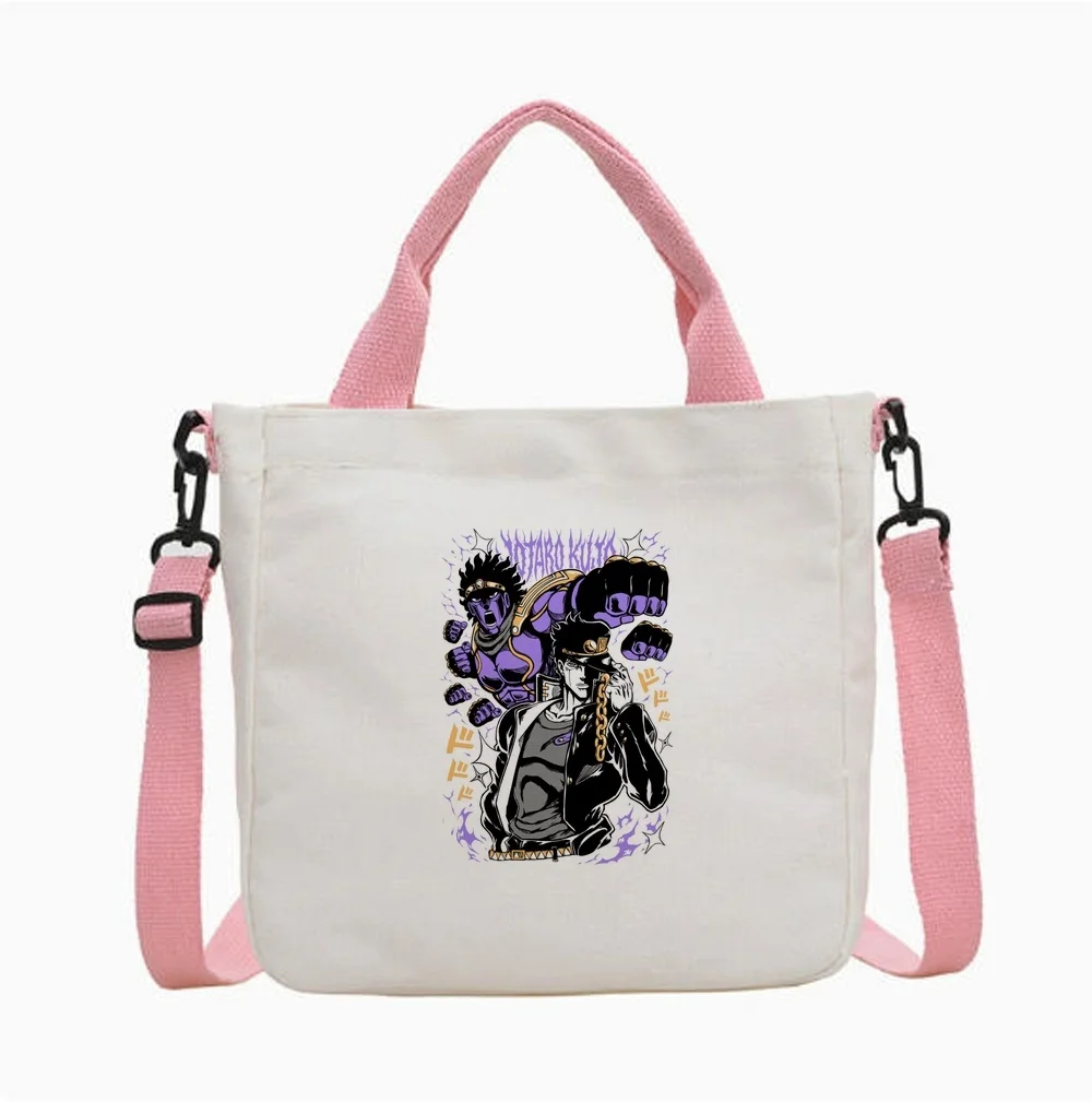 Jojo’s Bizarre Adventure tote bag canvas  reusable shoulder  totebag grocery woman