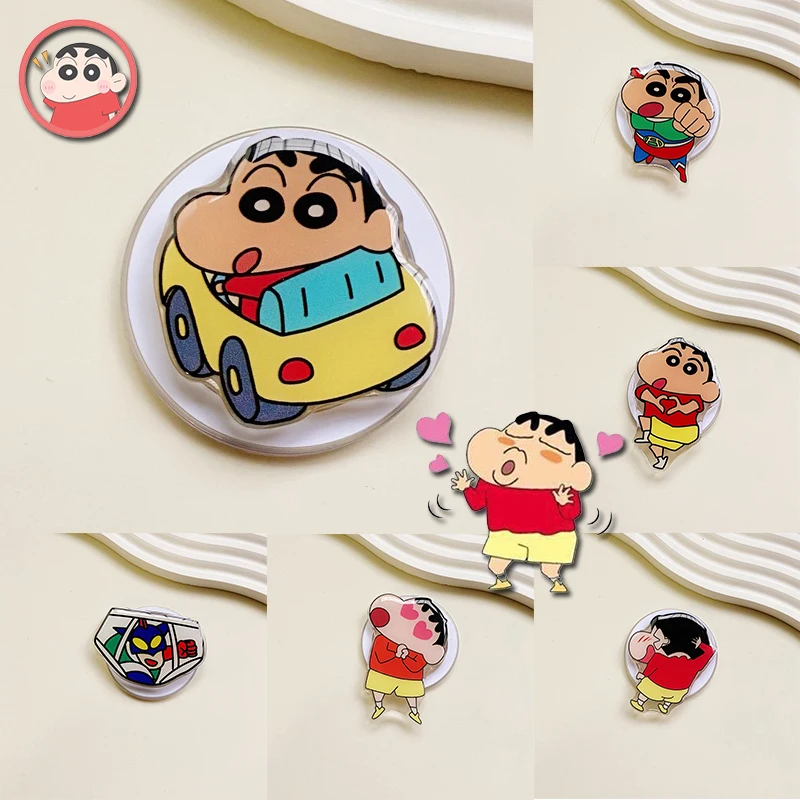 Crayon Shin-chan Cartoon Cell Phone Holder for Magsafe Wireless Charging Universal Magnetic Suction Bracket Lazy Man Artifacts