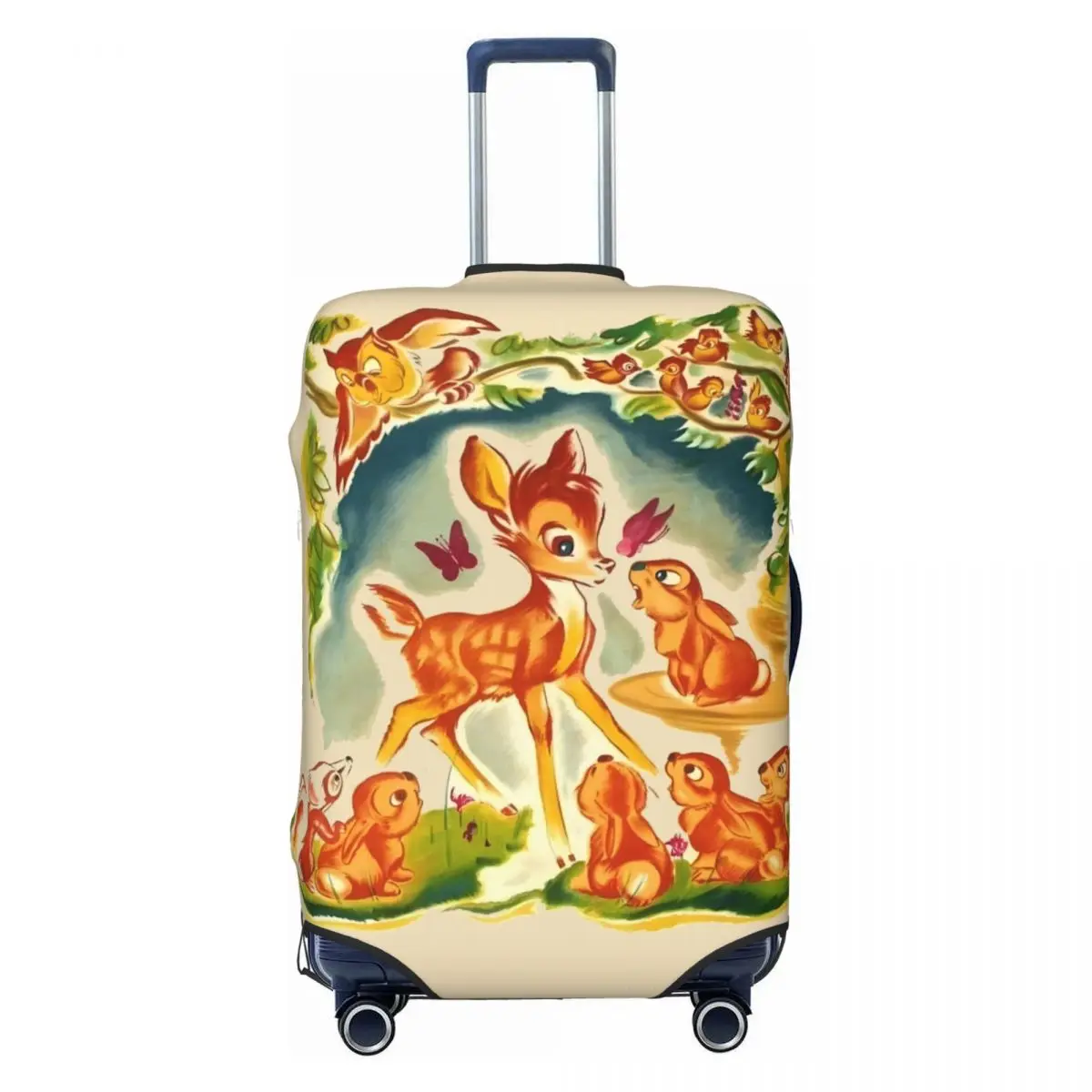 

Чехол для чемодана с мультяшными персонажами Бэмби, манга-комиксы, моющийся, защитный чехол для багажа, подходит для чемоданов 18-32 дюймов