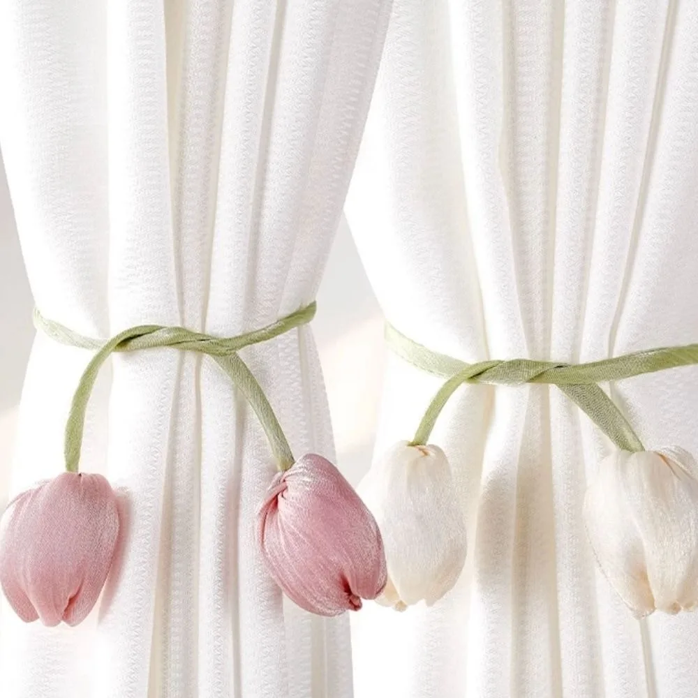 Adjustable Tulip Curtain Straps Elegant Beautifully Curtain Tieback Creative Fashion Elegant Curtains Tie Rope Living Room