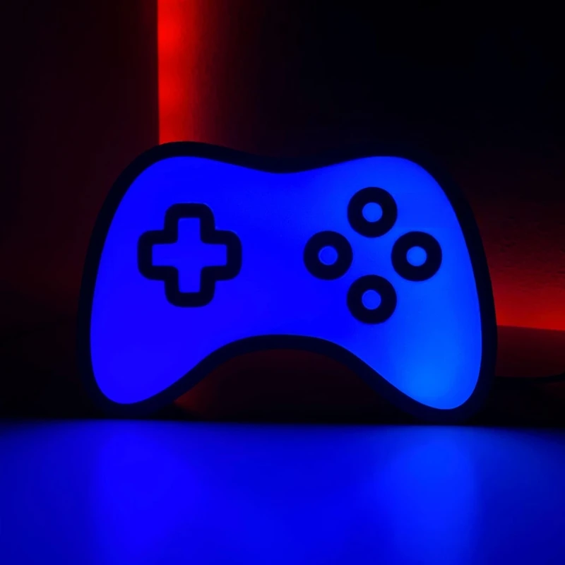 

RGB Gamepad Lighbox ,LED Nightlight 3D Print Lightbox Desktop Light Custom Wall Decor for Game Room ,Kid Bedroom,Man Cave