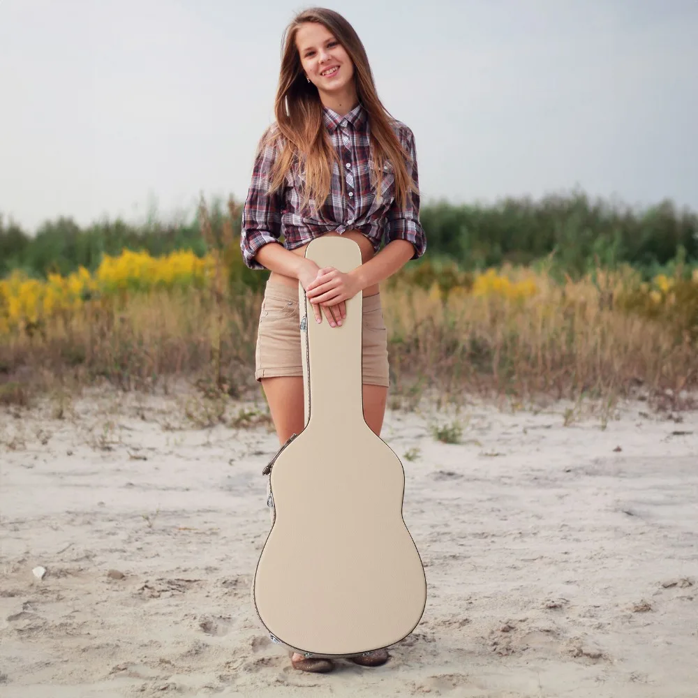 

39" Classical Guitar Hard Case Microgroove Flat Artificial Leather