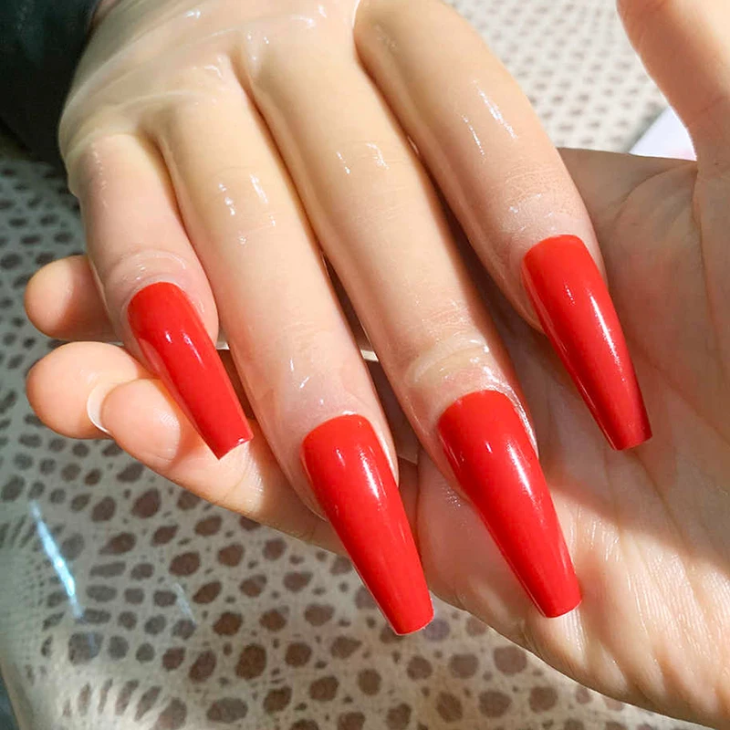 

Transparent Latex Gloves Oil Shiny Glossy Ultra-Thin High Elastic Latex Glove With Long Nails Manicure Gloves kigurumi Cosplay