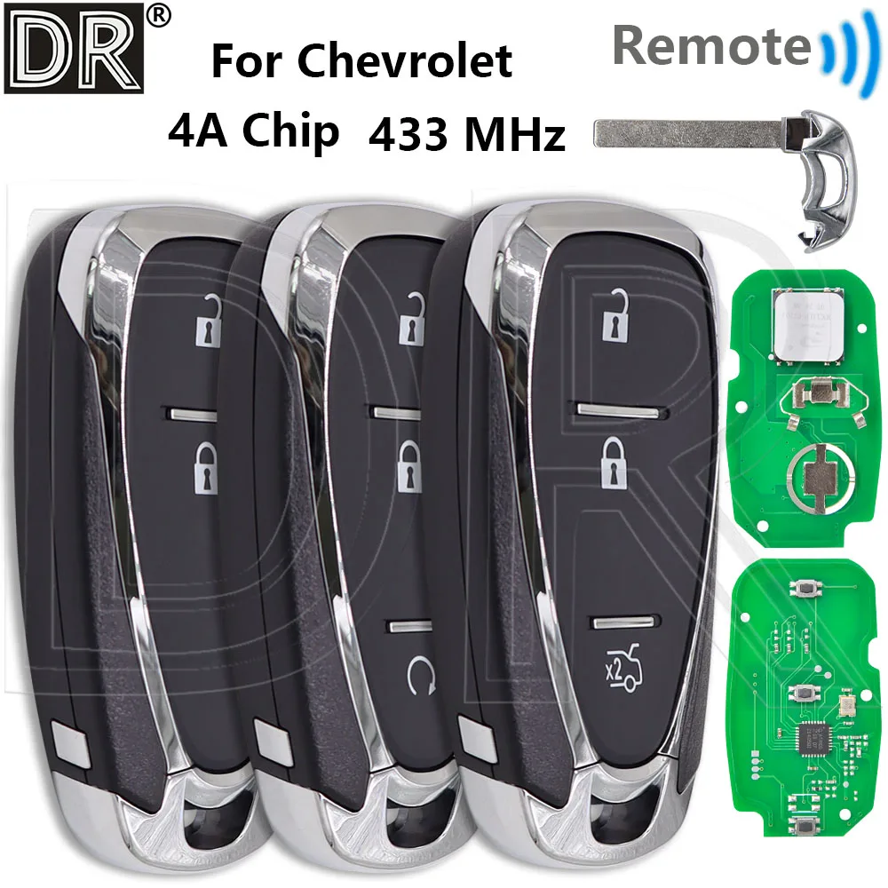 

Отличный чип 4А, 433 МГц, автомобильный пульт дистанционного управления, умный ключ для Chevrolet Orlando JM Trax Tracker