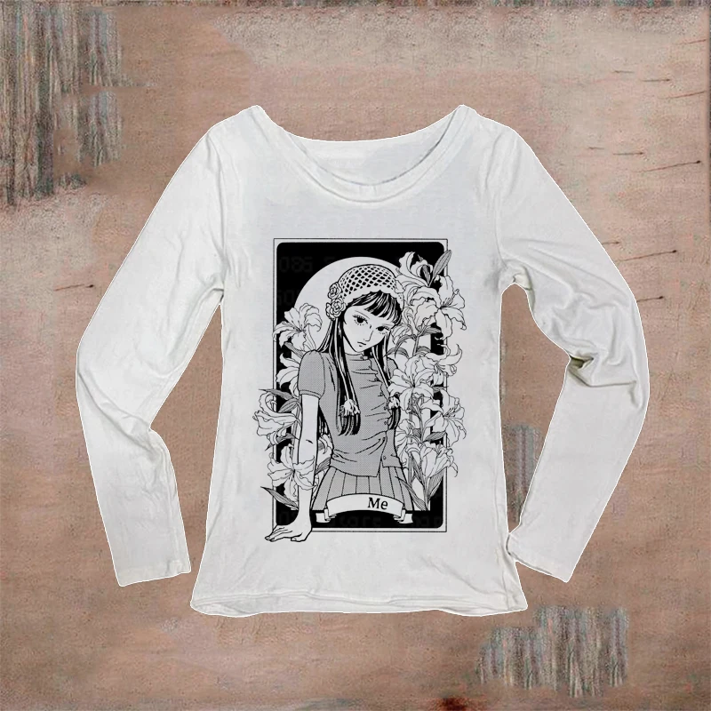 

Vintage girl print Women's T-Shirt Summer O-Neck Tee For Women Fashion Short Sleeve Casual long T-Shirt Print Women's Clothing