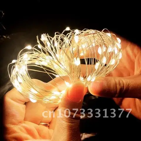 Copper Wire LED String Lights, Decorações de Natal para Casa, Decoração de Ano Novo, 1m, 2m, 3m, 5m, 10m, 2020, 2021