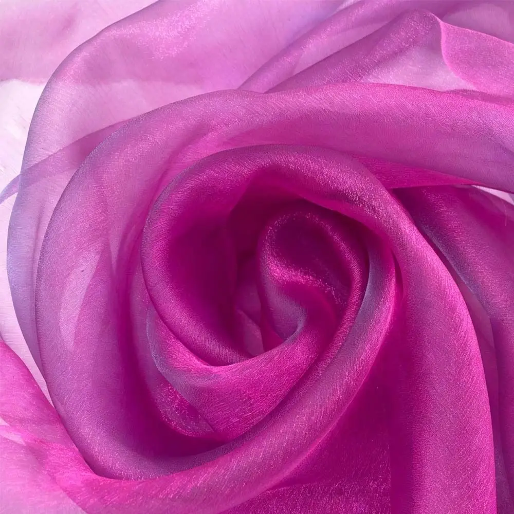 150X100cm Organza Fabric Soft Yarn Two-color Gradient Two-tone Fabric Gradient Color Fantasy Color DIY Fabric Wedding Dress