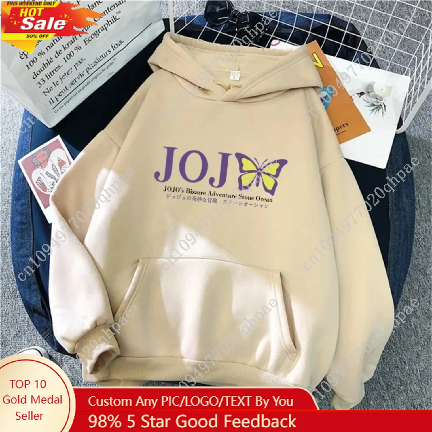 

Anime Jojo Bizarre Adventure Women Hoodies Hip Hop Fleece Woman Casual Pullover Unisex Male Female Hoody Y2K Clothes Streetwear