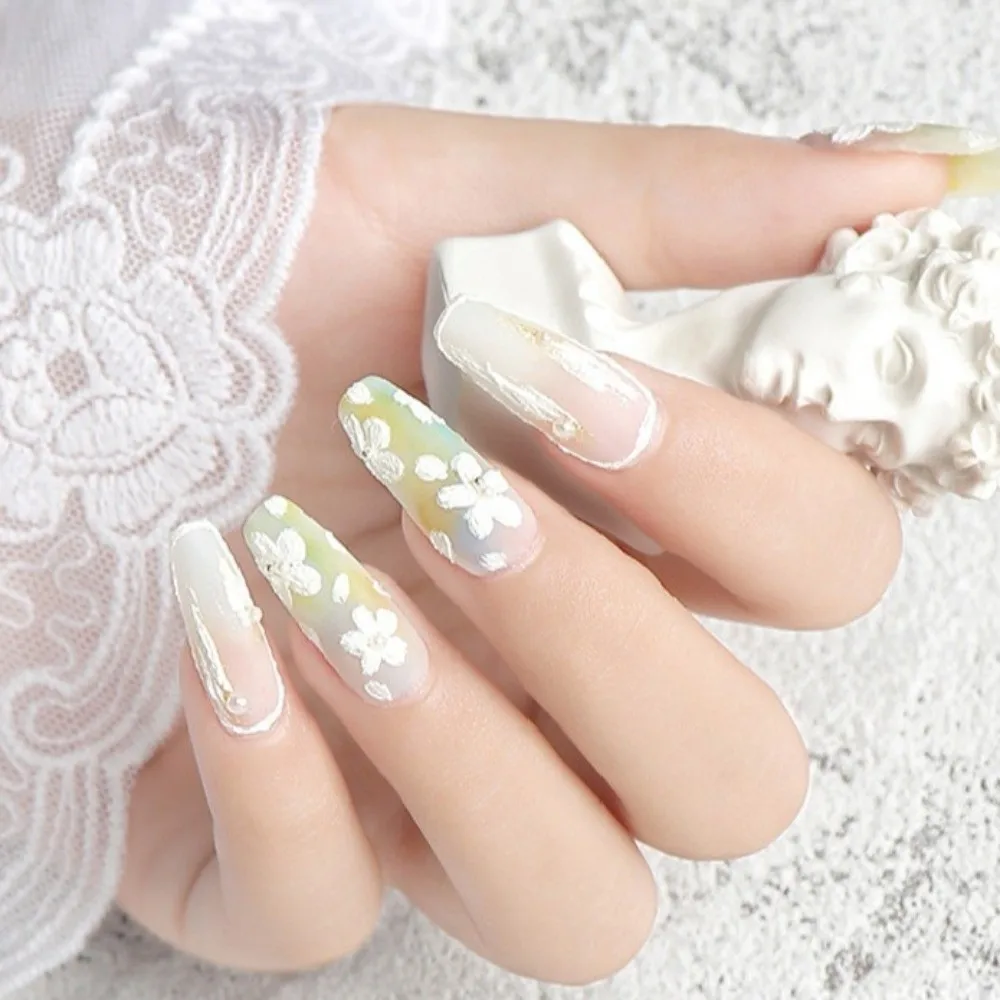 DIY ดอกไม้ภาพวาด 3D การสร้างแบบจําลองเจลไม่จําเป็นต้อง Top Coat Solid 5D ประติมากรรมยิปซั่มเจล Creative Clay กาว DIY เล็บ