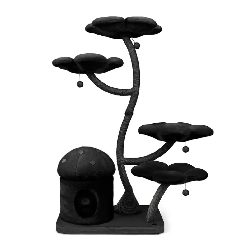 

Cat climbing frame Large solid wood tree-shaped space capsule does not a shelf Sisal scratching column Integrated pet supplies