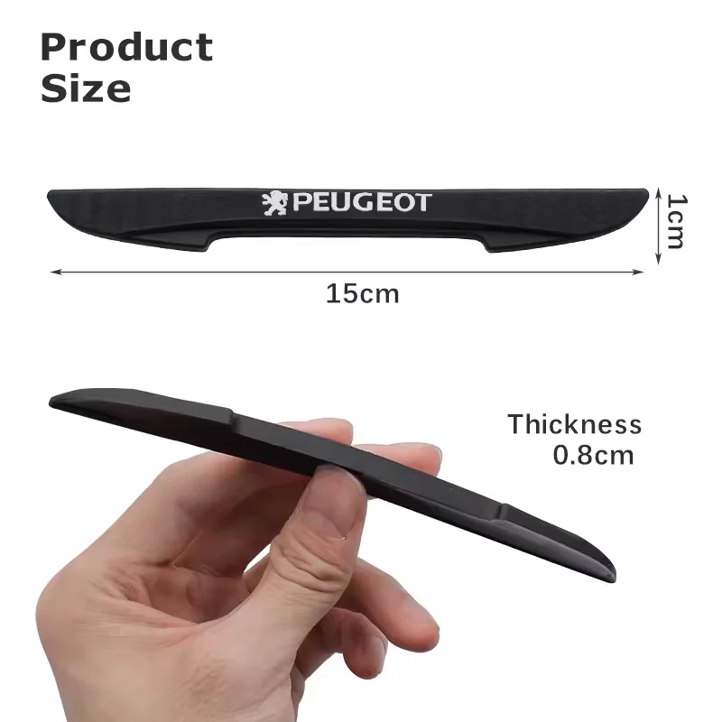 For Peugeot 208 3008 508 607 106 406 407 307 206 8 2008 207 107 Car Logo Anti-Collision Strip Auto Door Bumper Protector 4Pcs view 5