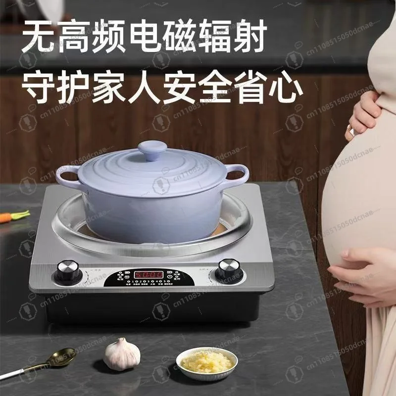 

Мощная электрическая керамическая плита 5000 Вт с вогнутой поверхностью, многофункциональная бытовая плита, таймер для приготовления во фритюре и стир-фрай