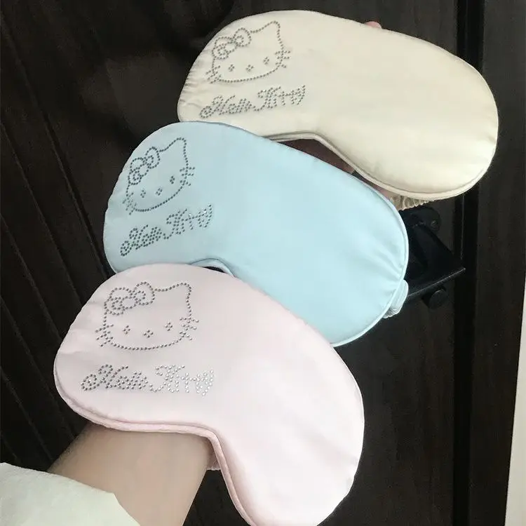 New Hello Kitty Blinder Cute Rhinestone Cartoon Pattern Student Noon Break Eyeshade Relieve Fatigue Fashion Comfort Blinder