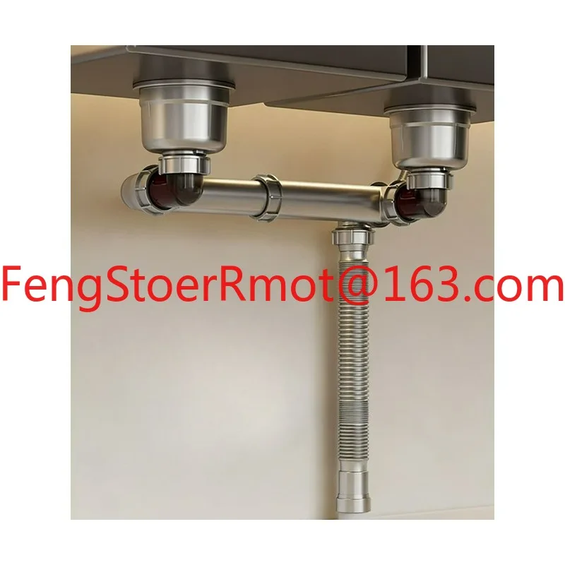 Sewer pipe accessories, kitchen sewer pipe, drain pipe, vegetable sink, deodorant sink, sewer, double tank full set