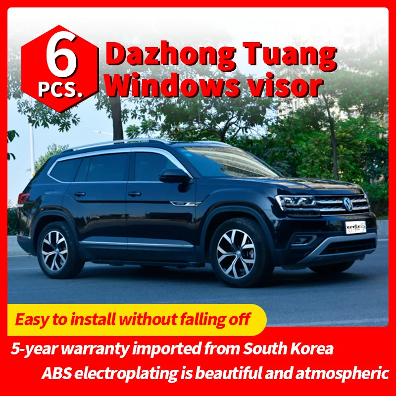 Windows Visor for Volkswagen Teramont 2017 2018 2019 2021 2022 Door Awnings Sun Rain Eyebrow Smoke Deflector Accessories