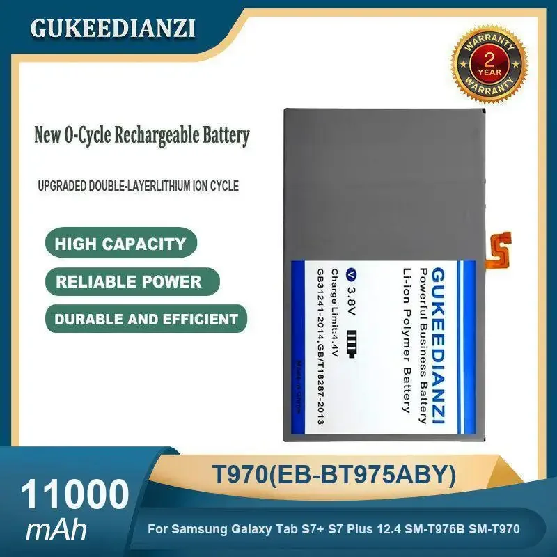 

Аккумулятор для планшета высокой емкости 11000 мАч T970 (EB-BT975ABY) для Samsung Galaxy Tab S7 + S7 Plus 12,4 SM-T976B SM-T970