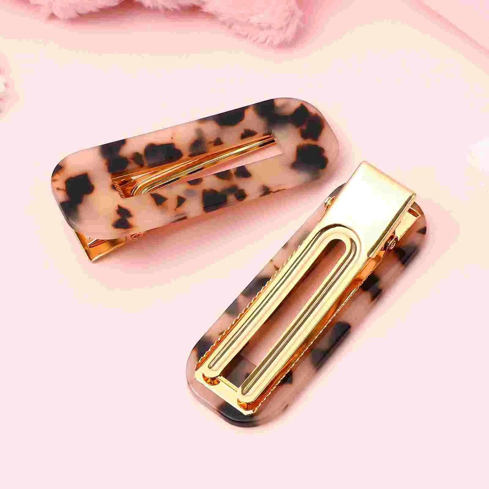 2 Pcs Hair Clip Accessories Women Hairclip Holder Duck Clips for Leopard Barrettes Kawaii Pins Hairpin