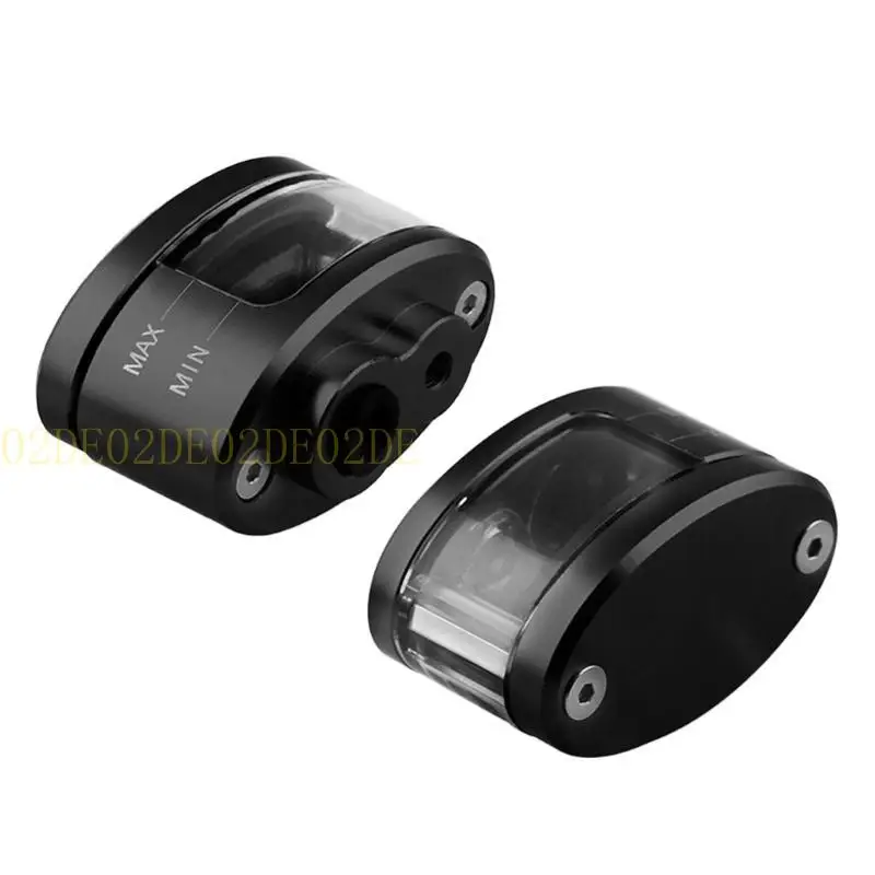 

02DE Aluminum Brake Fluid Reservoir Cup with Support Bracket Lightweight Front Brake Fluid Storage with Support for Motorbike