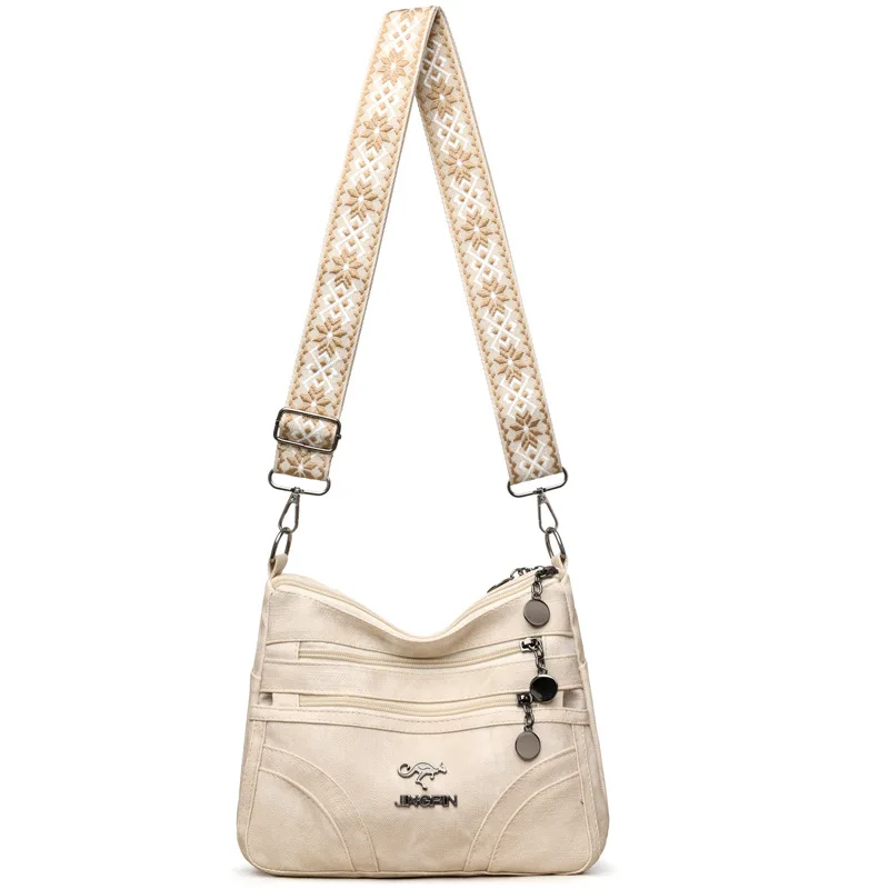 

Vintage Style Shoulder Bag for Women Multi Layer Versatile Faux Leather Crossbody Bag Casual Handbag Purse with Zipper Closure