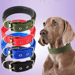 Collar de nailon para mascotas, correa ajustable para el cuello para perros pequeños, medianos y grandes, banda para el cuello para gatos, Collar acolchado de espuma, accesorios para perros