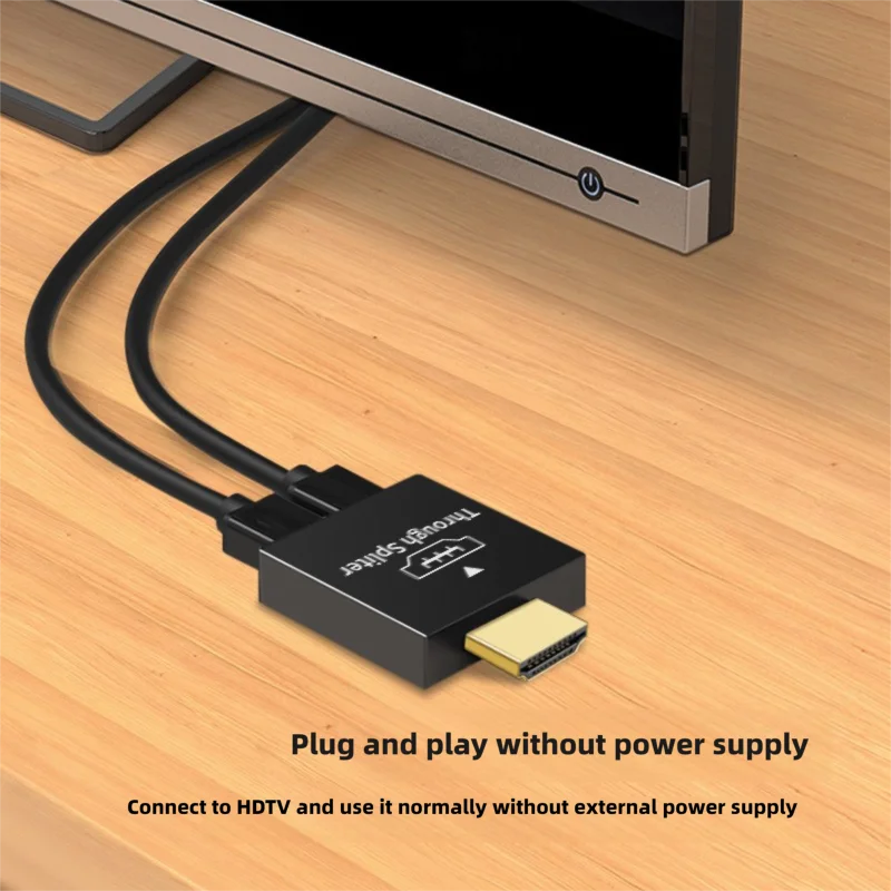 Cabo Divisor HDMI Compatível 1080P 1 Entrada 2 Saídas Adaptador de Vídeo HUB para Xbox PS3/4 DVD PC para Projetor Laptop TV