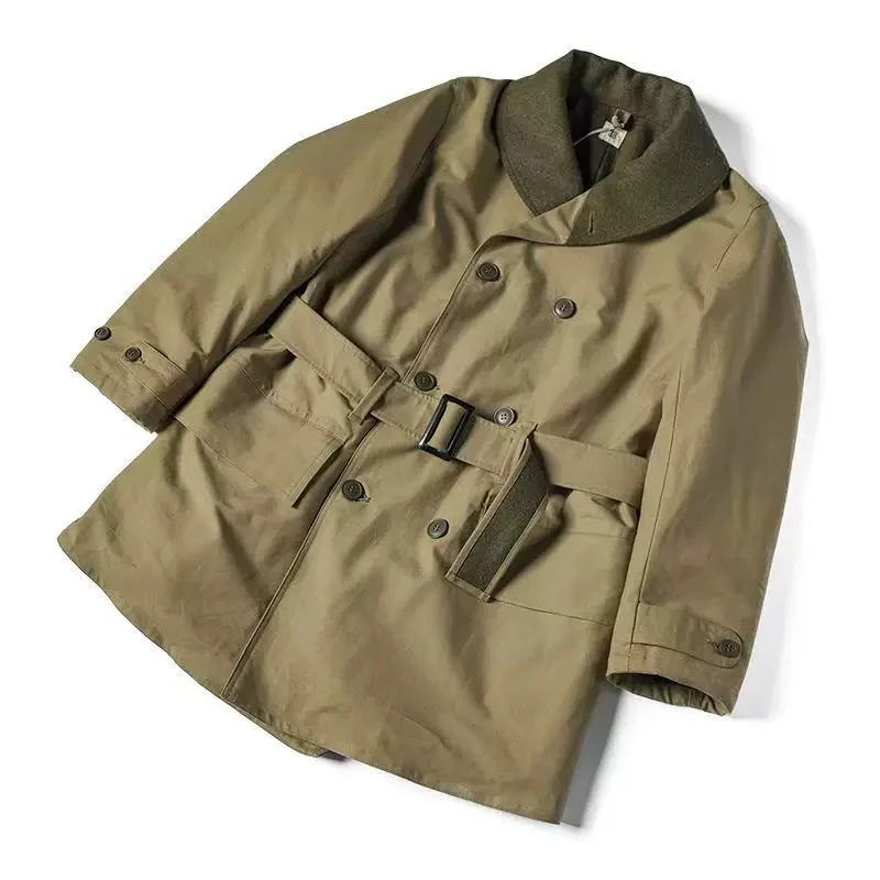 

Retro Briti Sle Men's Long Coat Autumn Winter New Arrival Casual Double-breasted Lapel Windbreaker Faion Urban Youth Po...