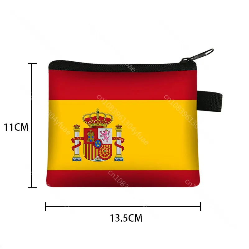 Bandeira Nacional Imprimir Bolsa de Moedas para Mulheres, Mini Bolsa, Titular do Cartão de Crédito, Bolsa de Dinheiro, Presente, Espanha, França, Israel