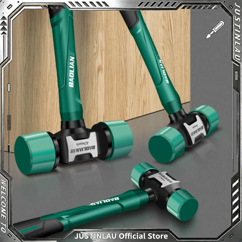 JUSTINLAU 27/36/43mm Doppelkopf-Gummimontagehammer Multifunktional Rutschfest Vibrationsfrei Professionelles Installationswerkzeug
