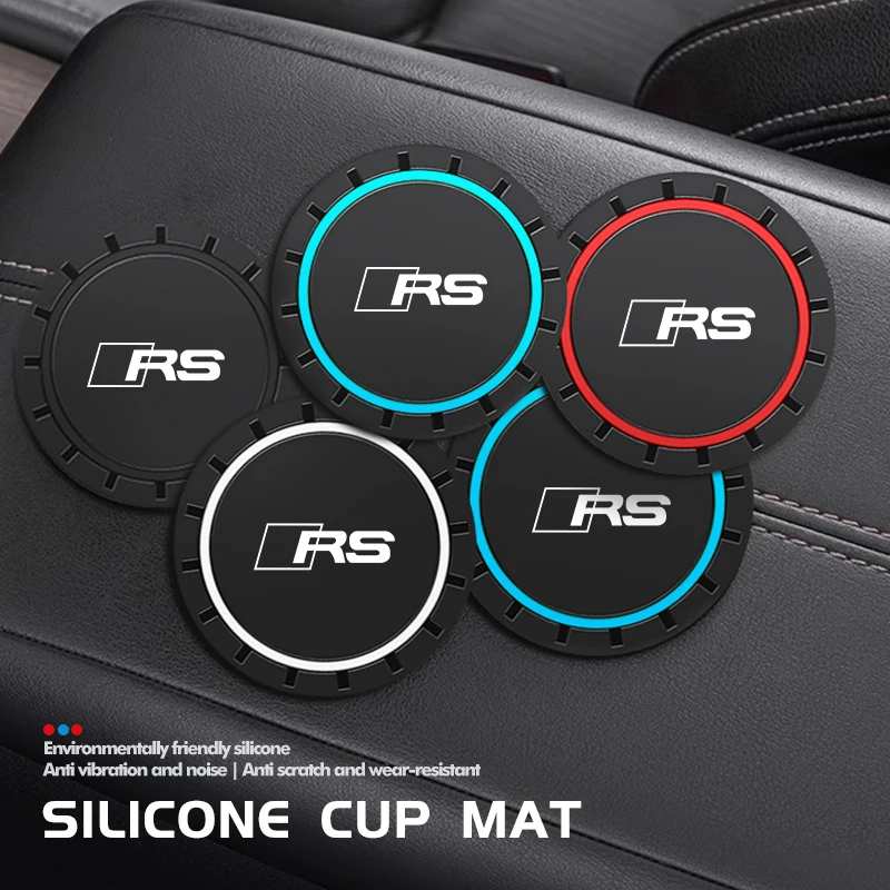 2 шт. силиконовые автомобильные держатели для чашек с водой, противоскользящий коврик для Audi Sline Quattro SLINE B8 RS3 RS4 RS5 RS6 RS7 RS8