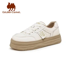 GOLDEN CAMEL Women's SneakersThick-soled White Skateboarding Shoes for Women 2024 New Spring Flat Casual Bread Sports Shoes