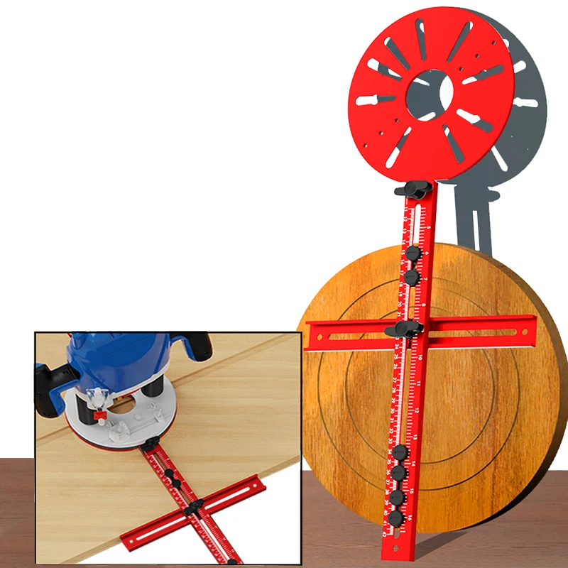 

1Set 4 in 1 Router Milling Groove Bracket for Cutting Large Circles from 10" Up to 58", Aluminum Alloy Router Circle Cutting Jig