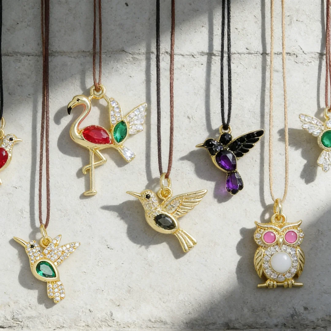 3Pcs Pendants Brass Colorful Zirconia Bird Owl Flamingo Charms for DIY Jewelry Making Necklace Bracelet Handmade Craft Supplies - view 4