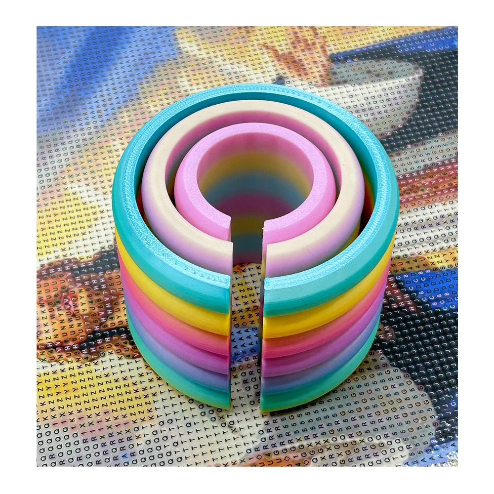 إكسسوارات اللوحة الماسية حامل لفافة القماش - منظم بلاستيكي بألوان قوس قزح موفر للمساحة أدوات فنية ماسية ذاتية الصنع