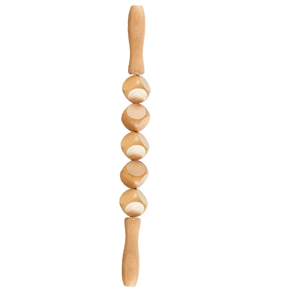 

1pc Natural Wood Massage Stick Light Brown Smooth No Burrs For Body Acupressure Therapy Back Massager Manual Acupuncture Point