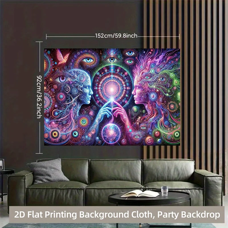 Bohemian Psychedelic Tapestry Wall Hanging Cosmic Mandala Art Print Backdrop Decoration Boho Festival Spiritual Decor for Room