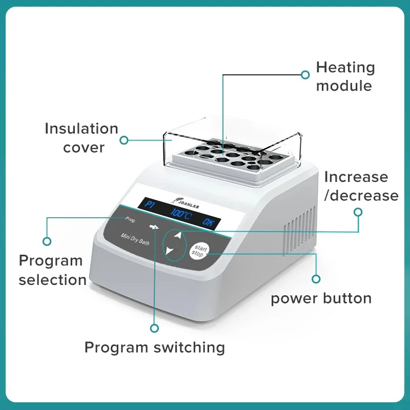 Digital Display Dry Bath Lab Equipment Portable Thermostatic Dry Bath Incubator with Heating Block 0.2/0.5/1.5/2/15/50ml 150W