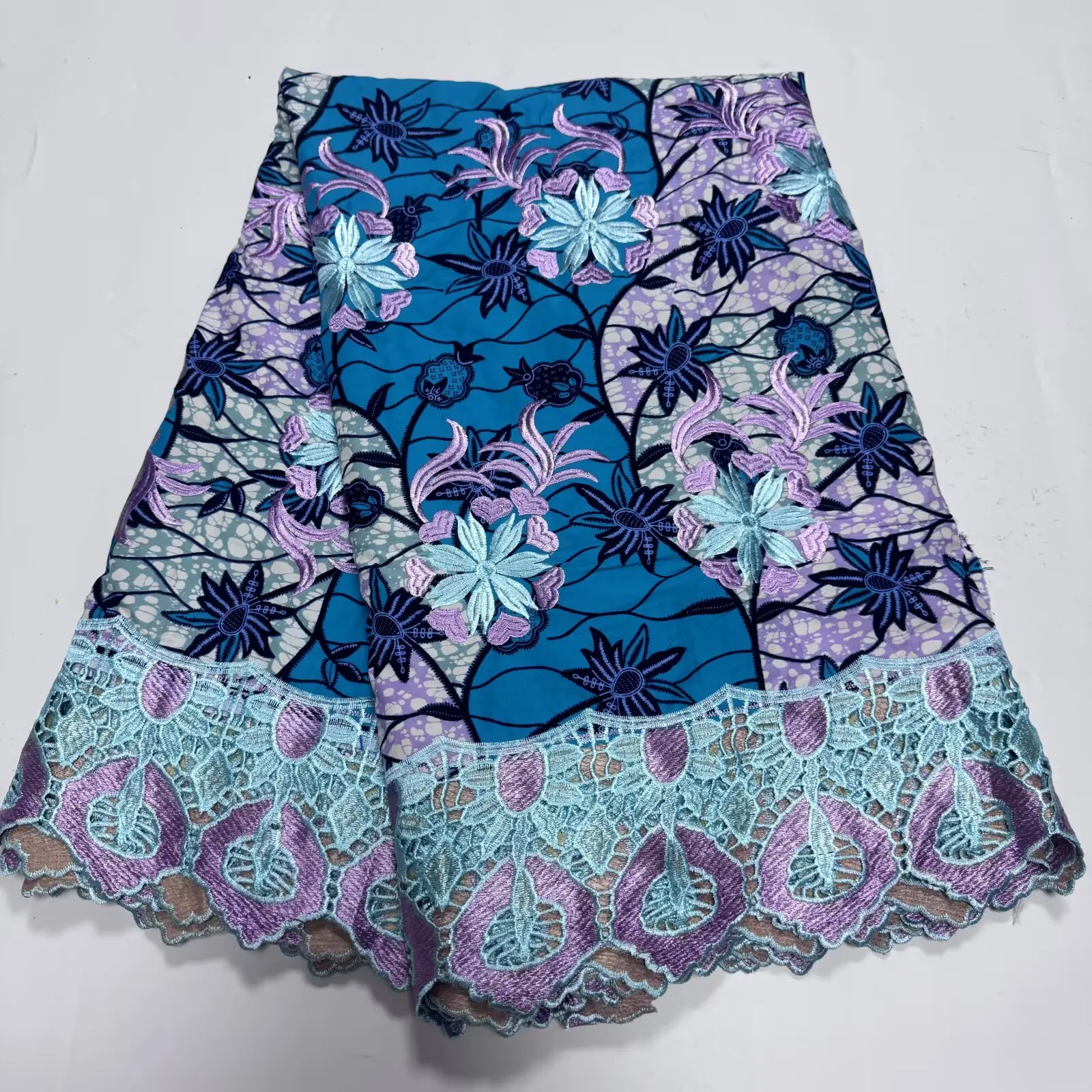 石の刺embroideredの装飾とワックスレースの生地、パーティーのイブニングドレスに適しています、最新の人気、高品質、繊細、n5628_z、6ヤード、2024