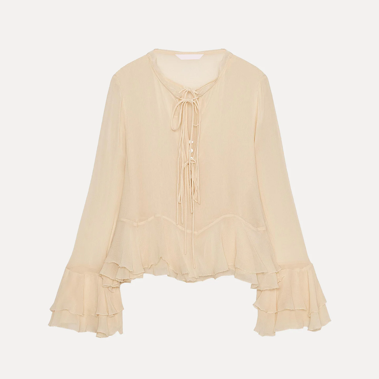 Z Women's irt 2025 New Sle Commute Sweet Loose Layered Decorative Simple Design Long Sve round Ne Button up