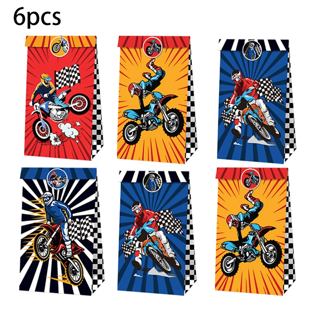 Dirt Bike Party Taschen für Jungen Motorrad Geburtstag Party Dekoration Lieferungen Motocross Party Gefälligkeiten Süßigkeiten Geschenk Taschen für Kinder – Detail 1