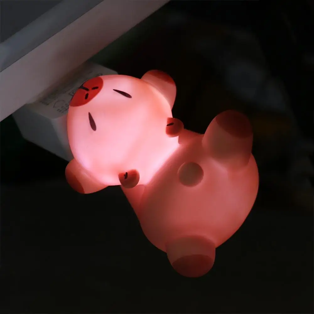 Cute Capybara USB Night Light Plastic Convenient Smart Voice Night Light Cartoon Brown USB Plug Lamp Children's Gifts