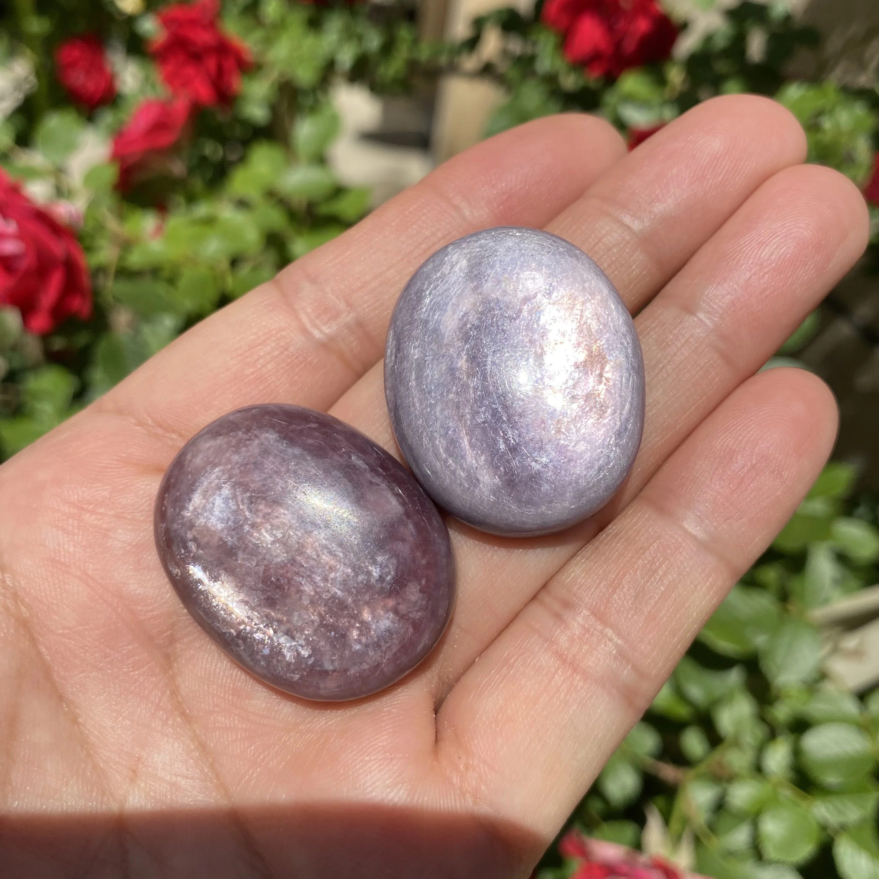 

Unit One Piece Natural Purple Lepidolite Gemstone Oval Cabochon