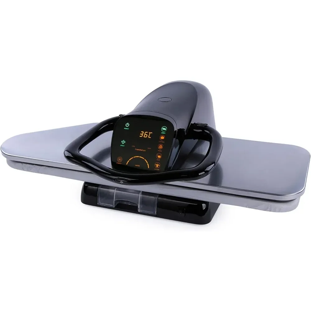 

Steam Iron Press with LED Touch Screen, 1800W Steam Press with 5 Fabric Settings Language